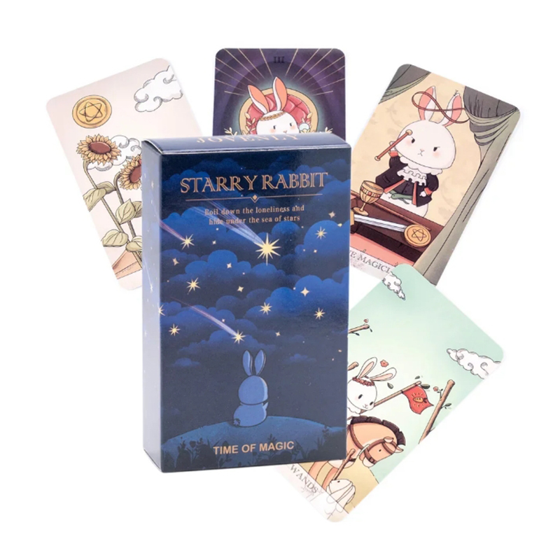 Tarot Deck With Guidebook - クリエイティブな星空のウサギタロットカード、電子書籍なし、家族向けタロットカードデッキ