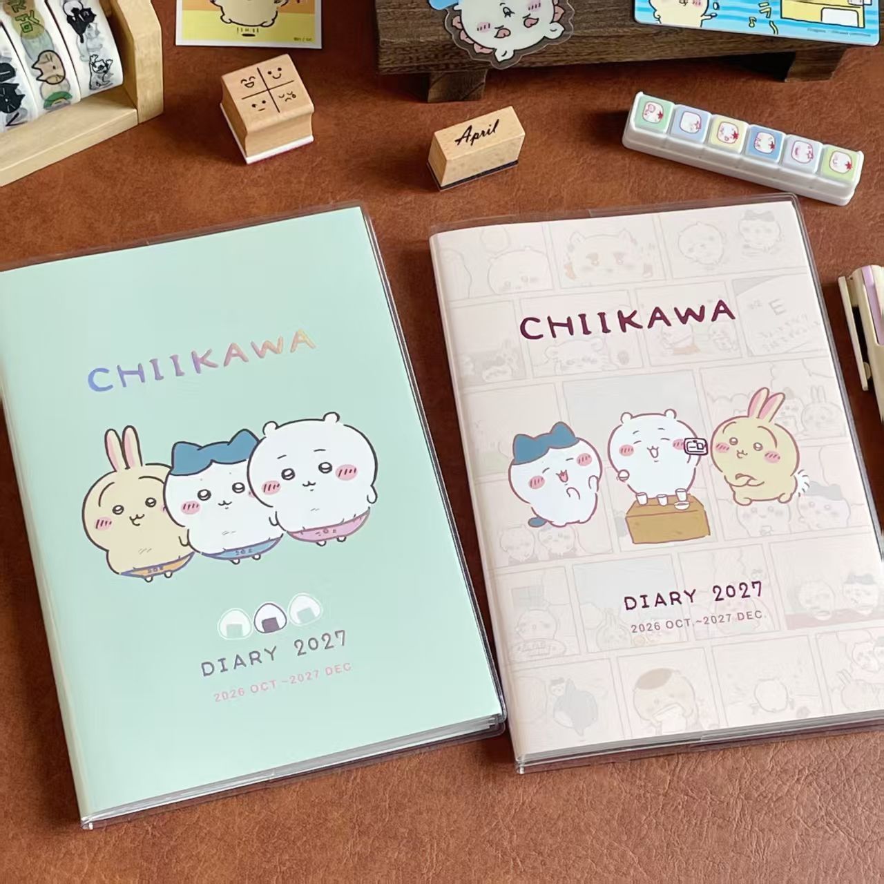 Stationery Books - 新作「ちいかわ2027」アジェンダプラン、漫画風のイラストが描かれた内ページ、手帳、外出先での利用に最適、会議やオフィスでのスケジュール管理に、お祭りギフトにも。