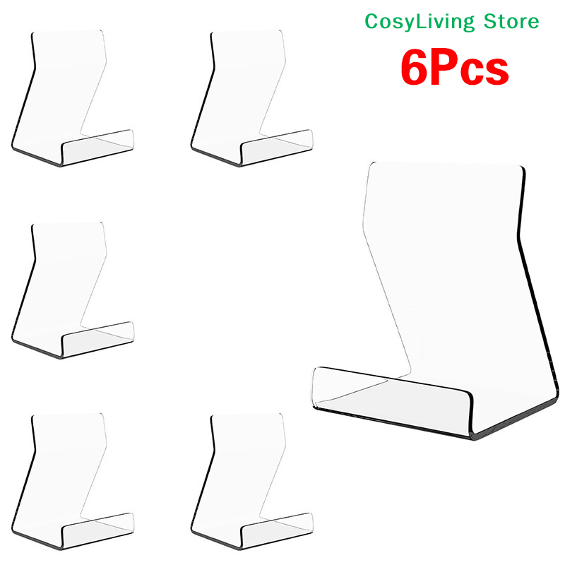 Clear Acrylic Book Stand Holder - 1/2/6 個透明デスクトップアクリルディスプレイスタンド本棚用クリアストレージ