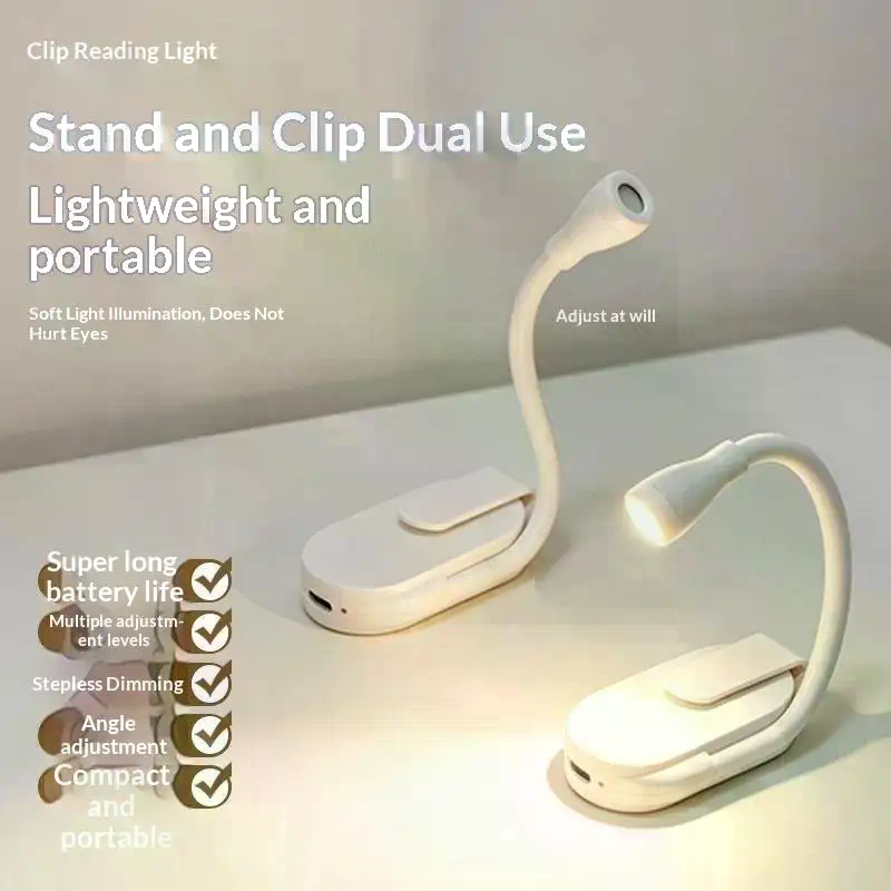 携帯用クリップ式LED読書灯、USB充電式、本に挟んで使える - Books のレビューと価格