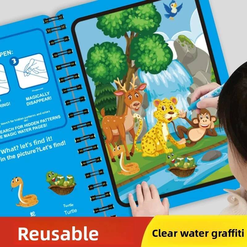 モンテッソーリおもちゃ魔法の水描画ブック再利用可能なぬり絵感 - Reusable Water Magic Coloring Book のレビューと価格