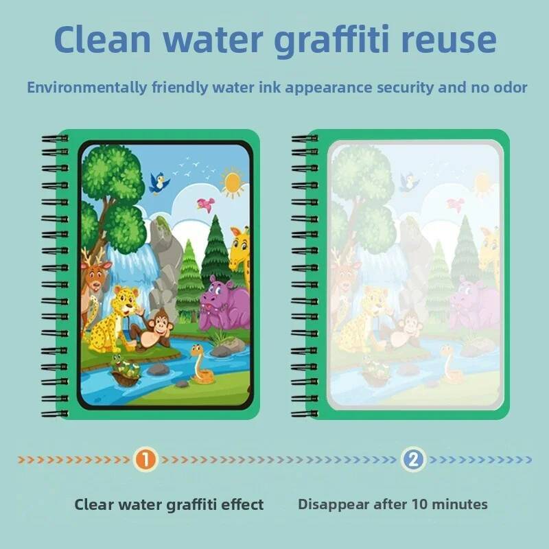 モンテッソーリおもちゃ魔法の水描画ブック再利用可能なぬり絵感 - Reusable Water Magic Coloring Book のレビューと価格