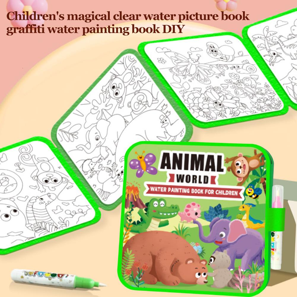 魔法の水描画ブック DIY 落書き水描画ブック塗り絵誕生日  - Reusable Water Magic Coloring Book のレビューと価格