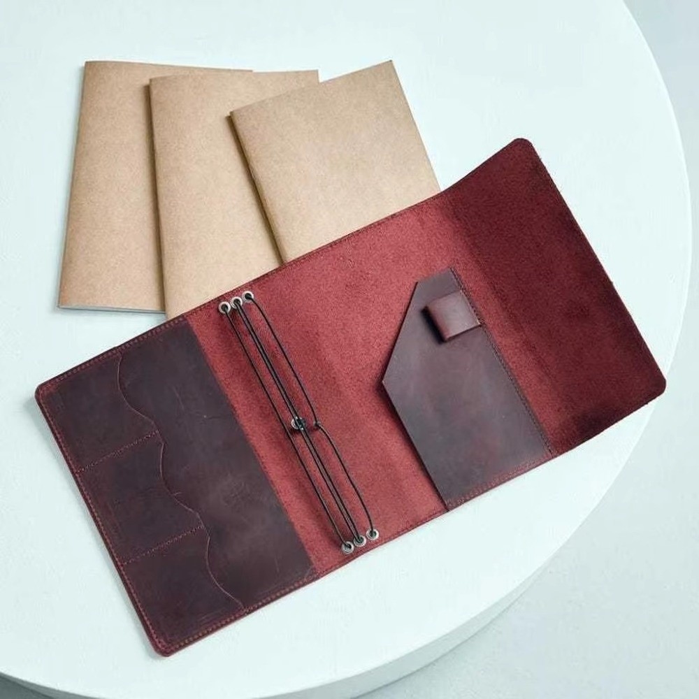 ヴィンテージ A5 ノートブックオーガナイザールーズリーフコ - Vintage Leather Journal Notebook のレビューと価格
