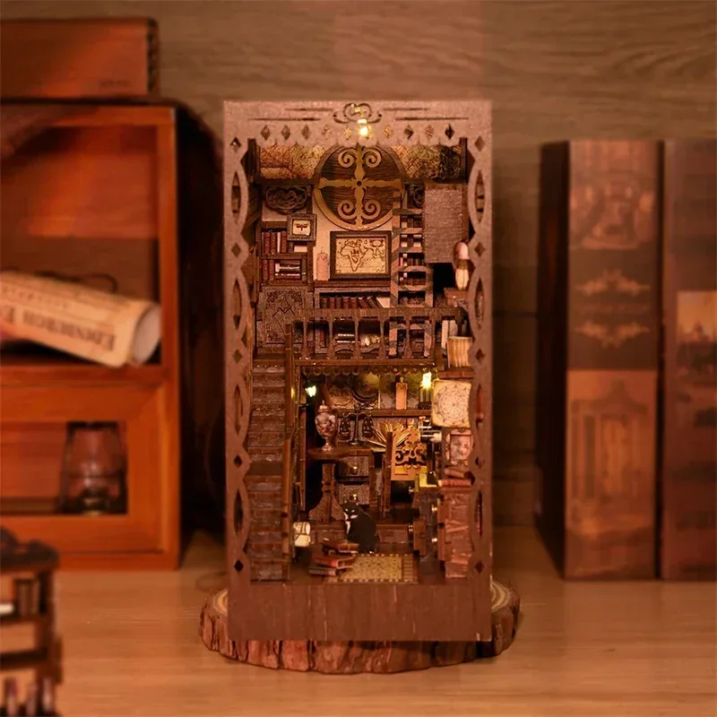 新しいDIY木製ブックヌックシェルフインサートミニチュアビル - Diy Wooden Book Nook Kit Shelf Insert のレビューと価格