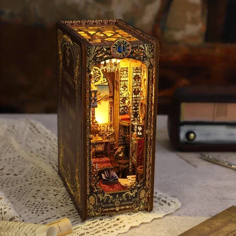 DIY木製ブックヌック棚インサートキット、ミニチュア聖堂ブッ - Diy Wooden Book Nook Kit Shelf Insert のレビューと価格